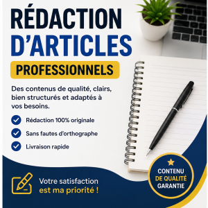 Rédaction d'articles Web professionnels et contenue optimisé